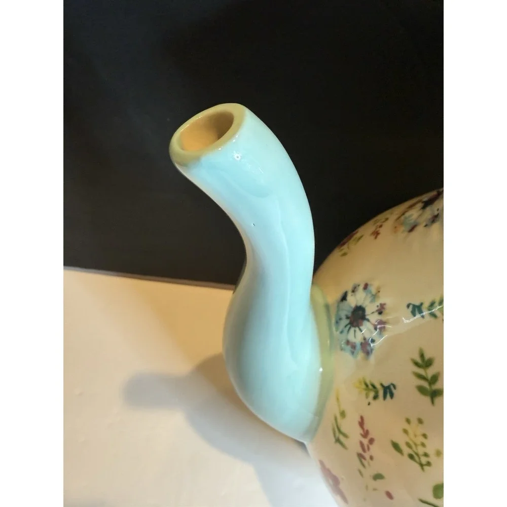 The Pioneer Woman Kari 2.7 Qt Stoneware Teapot Floral Blue Teal Farmhouse